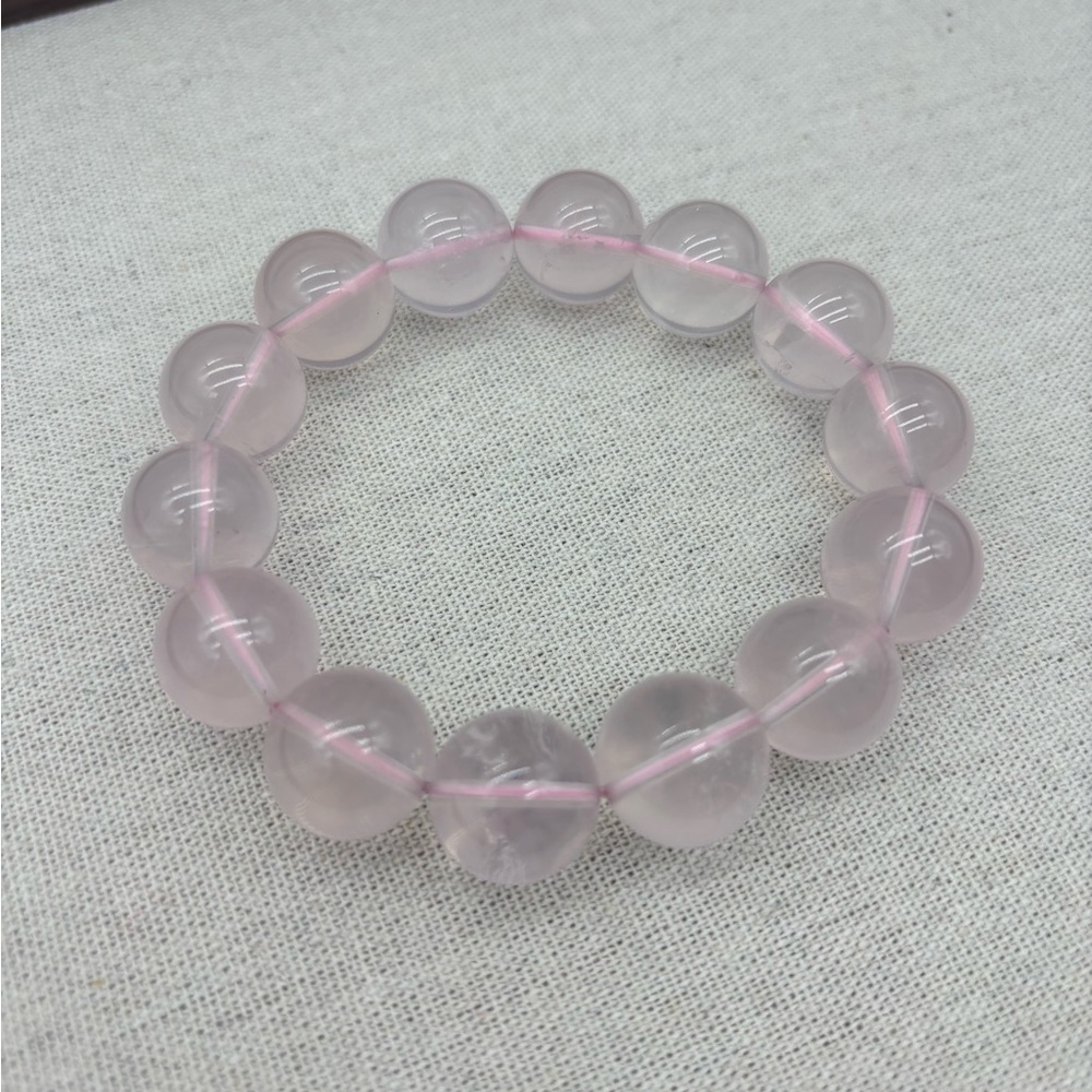 Pink crystal Rose Quartz Bracelet 15mm
